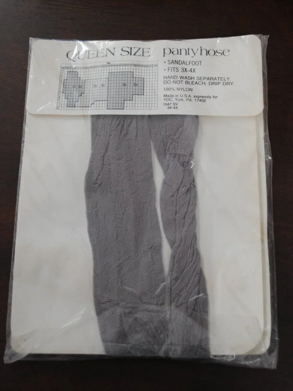 Vintage Super Value Queen Size Gray Plus Size Pany Hose Sandalfoot 3X 4X Sealed
